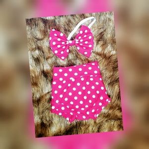 Bummie Shorts/Polka-dot/Kids Shorts/Baby girls/Bow